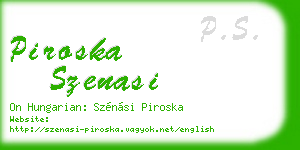piroska szenasi business card